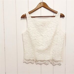 Emblem Coordinates Vintage Lace Crop Top. Size Large.